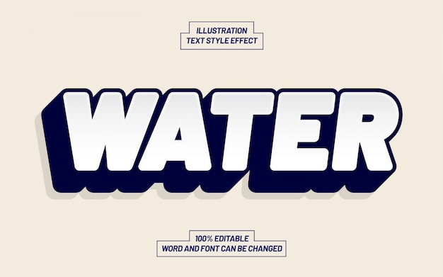 Vector water text style effect