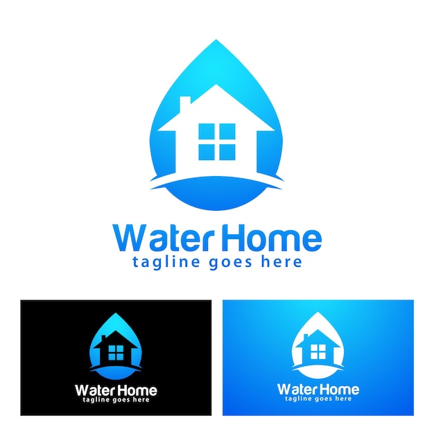 Water thuis logo ontwerpsjabloon