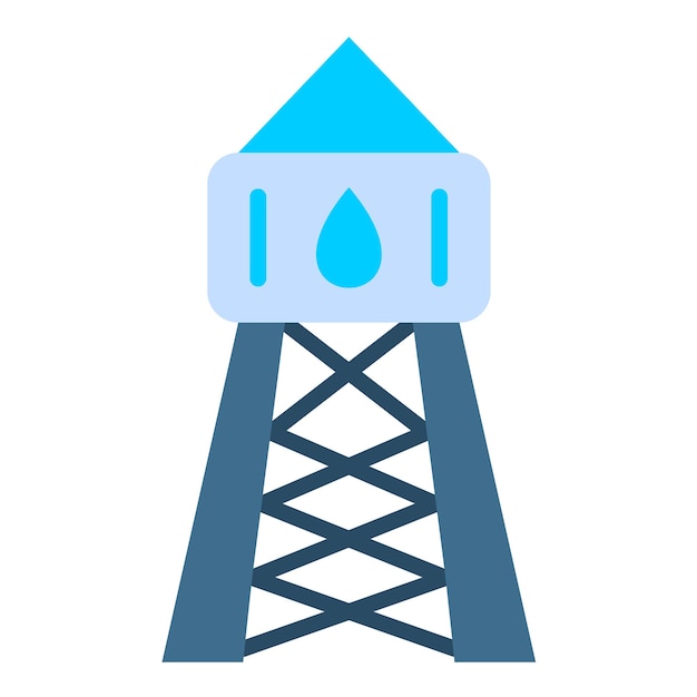 Vector water tower icon style