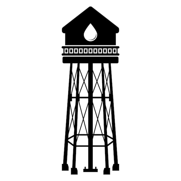 Water tower vector icon illustration logo design