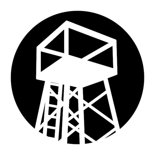 Water tower vector icon illustration logo design