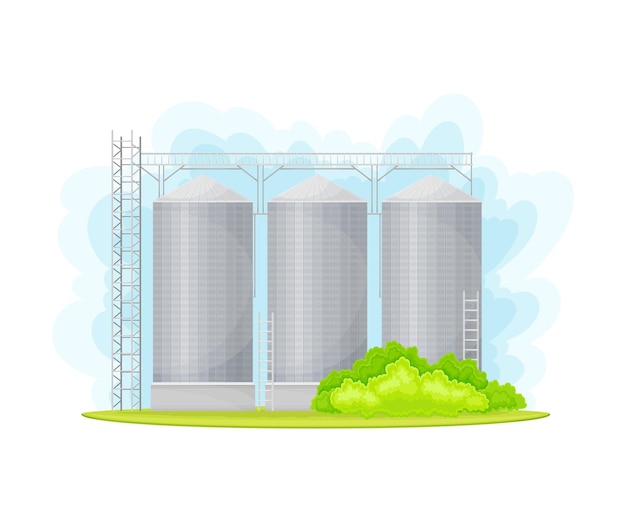 Vector water tower or water tank as aqua supply and resource vector illustration