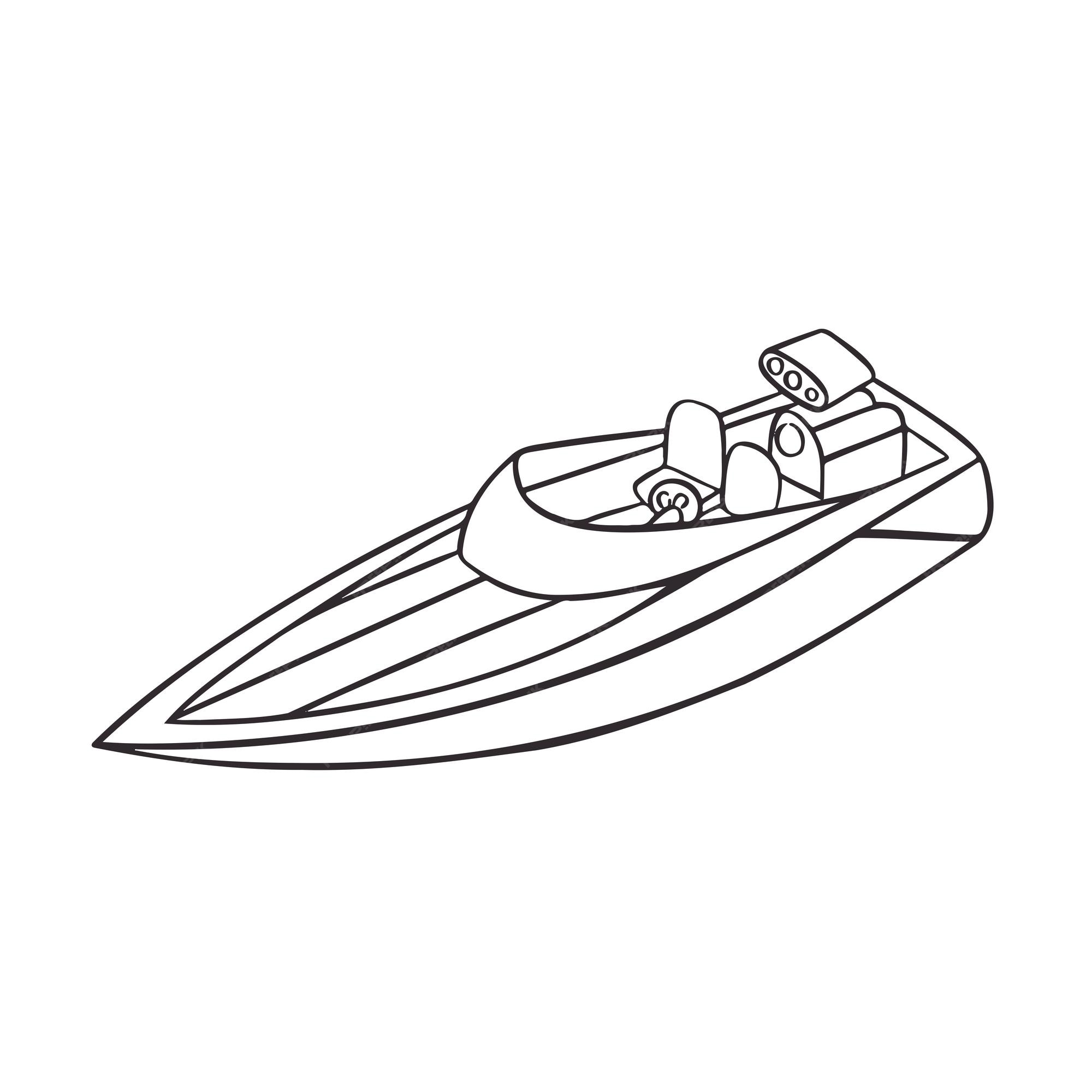 Speedboat vector drawing