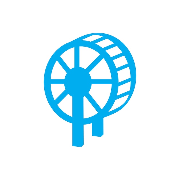 Vector water turbine spin power logo design