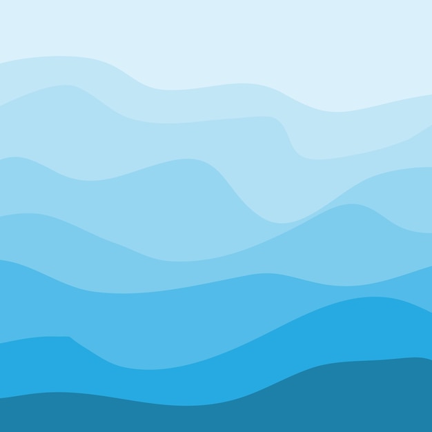 Modello di carta da parati blu oceano vettoriale astratto con disegno di sfondo dell'onda d'acqua