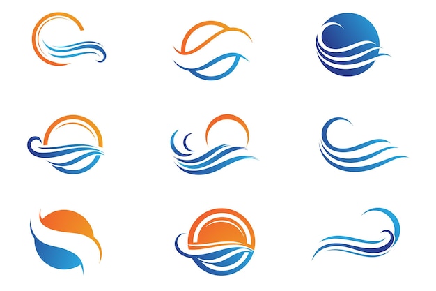 Water wave beach logo and symbol