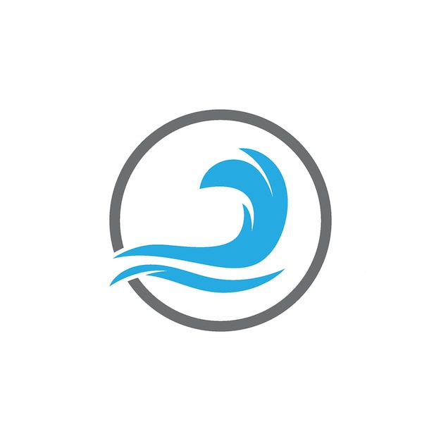 Water wave beach logo vector