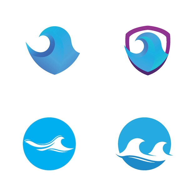 Water wave beach logo vector