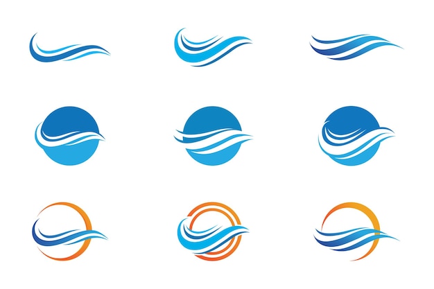 Vettore del logo della spiaggia dell'onda d'acqua