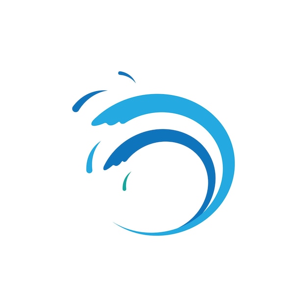 Water Wave Icon Logo Template