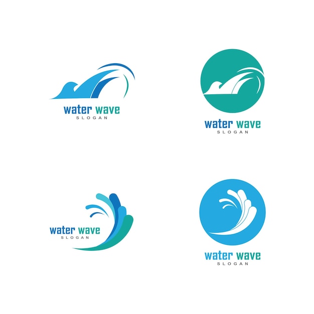 Water Wave Icon Logo Template