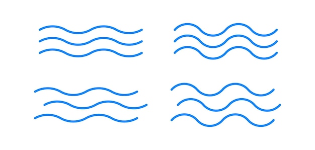 벡터 물 물결 아이콘 바다 기호 바다 패턴 기호 액체 요소 기호 스트림 아이콘 파란색 터 고립 기호