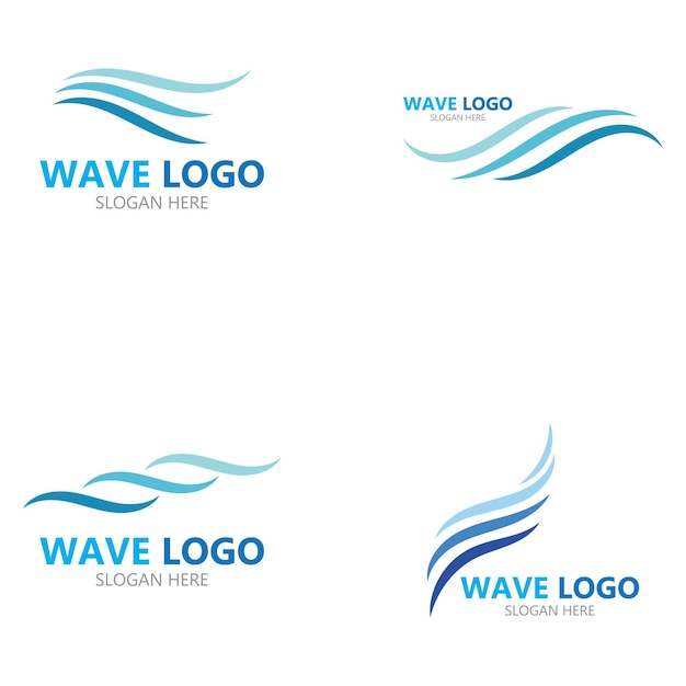 Water wave icon vector illustration design logo