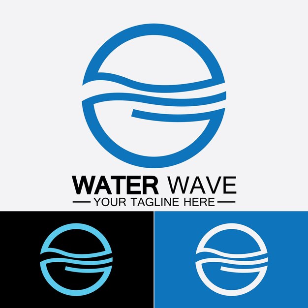 Water wave icon vector illustration design logo