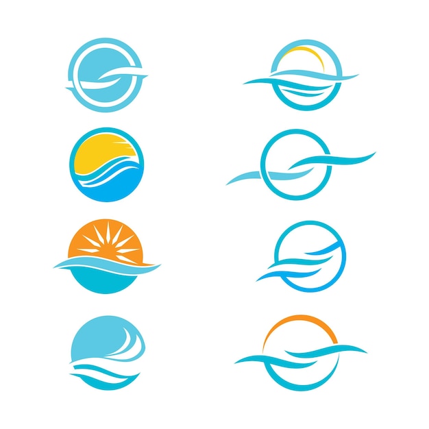 Water wave icon vector illustration design logo