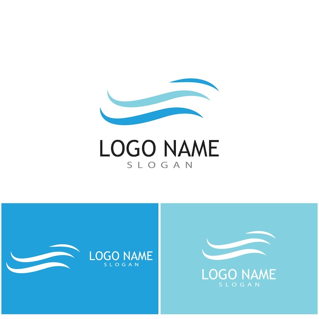 Water wave icon vector illustration design logo