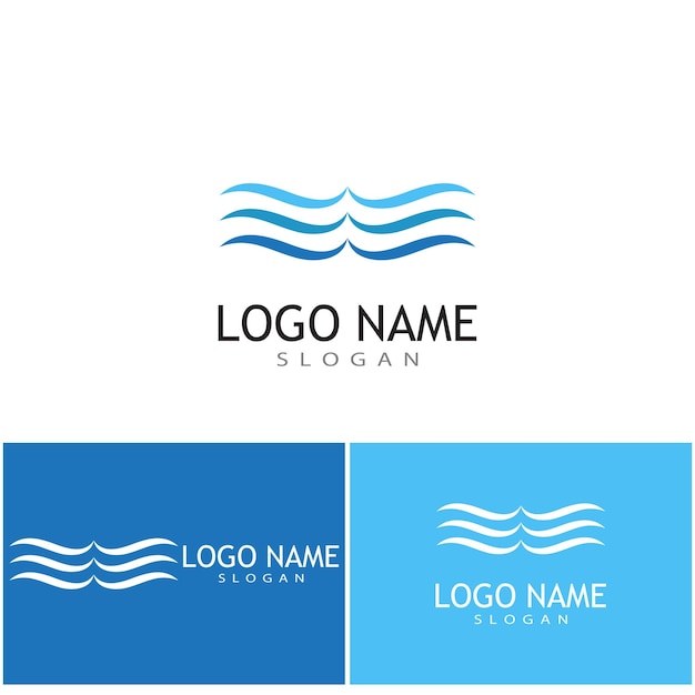Logo di progettazione dell'illustrazione di vettore dell'icona dell'onda di acqua