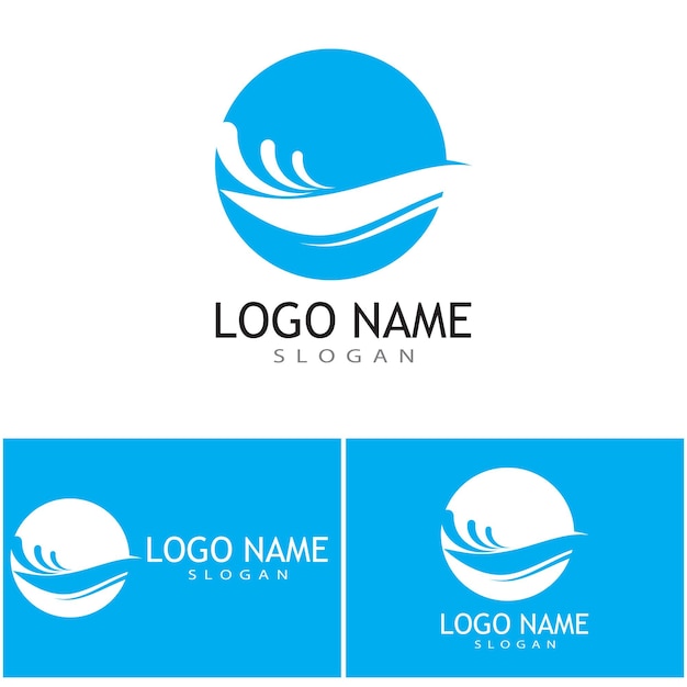 Water wave icon vector illustration design logo