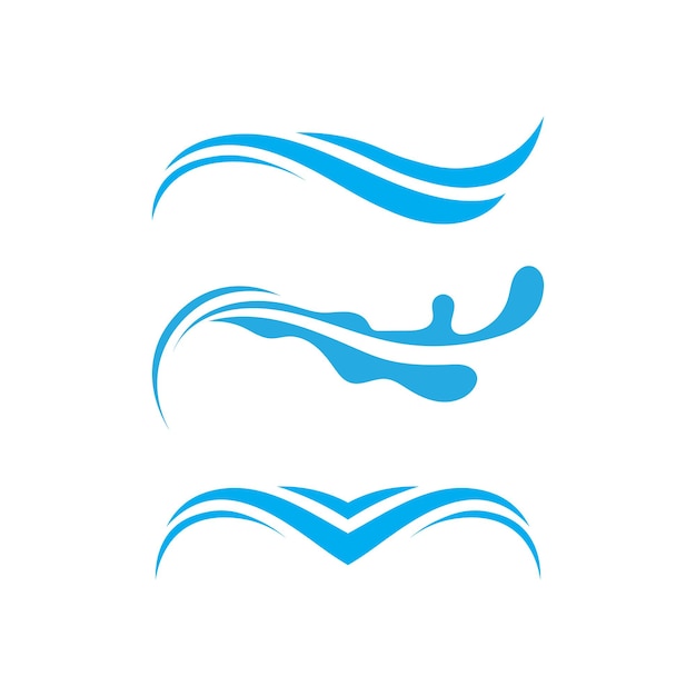 Water wave icon vector illustration design logo