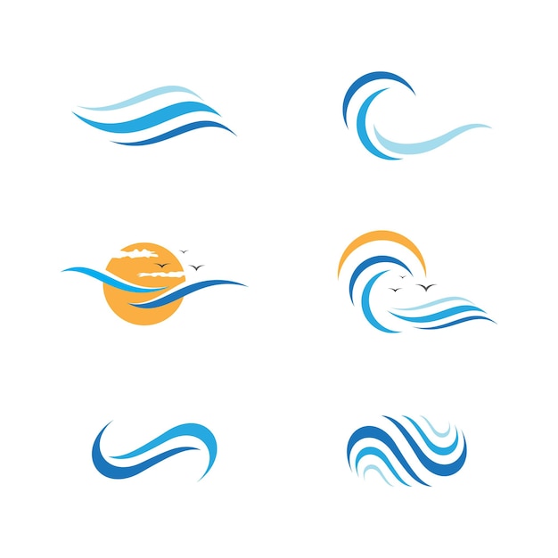 Water wave icon vector illustration design template