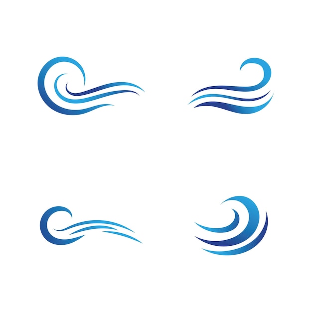 Water wave icon vector template logo