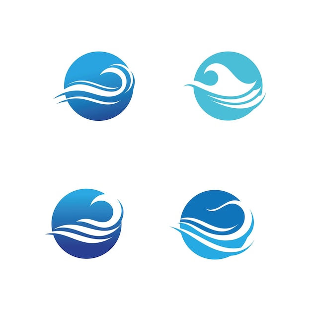 Water wave icon vector template logo