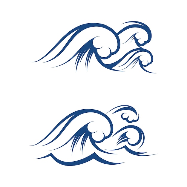 Water wave icon vector