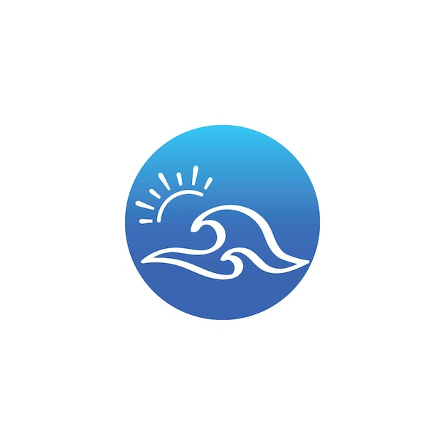 Water wave icon vector