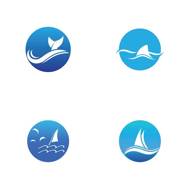 Water wave icon vector