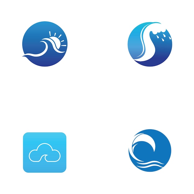 Water wave icon vector