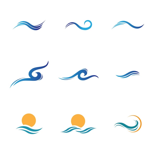 Water wave icon vector