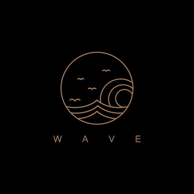 Water wave icon vector