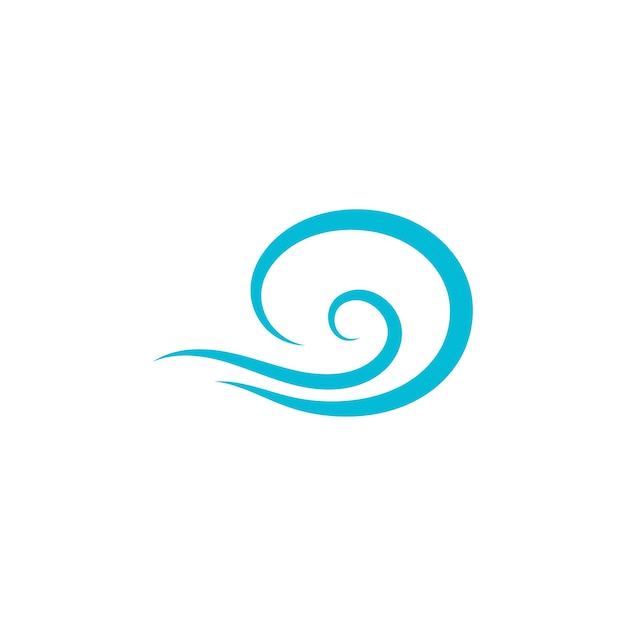 水の波のイラストのロゴのテンプレート ベクトル