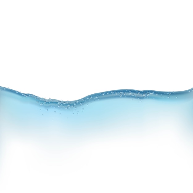 Vector water wave illustration white background