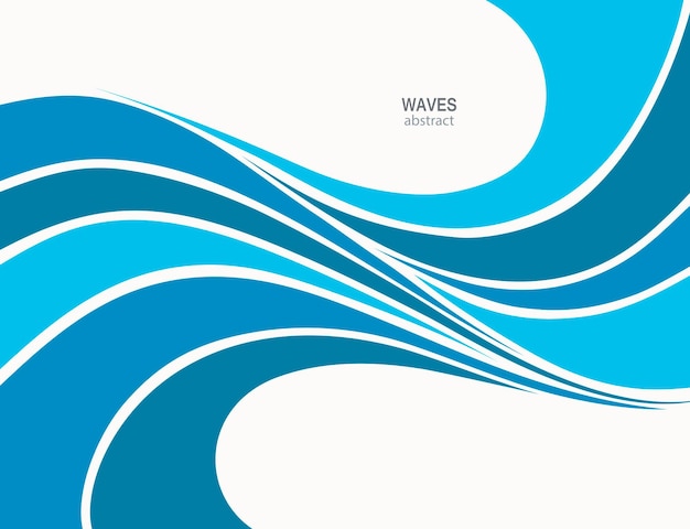 Vector water wave logo abstract design cosmetics surf sport logotype concept square aqua icon