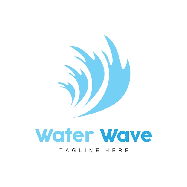 Water Wave Logo Deep Sea Vector Maritime Background Template Design