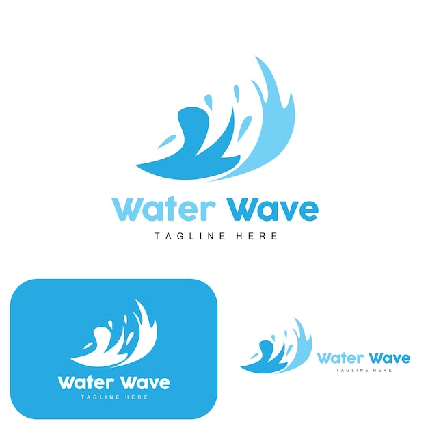 Water Wave Logo Deep Sea Vector Maritime Background Template Design