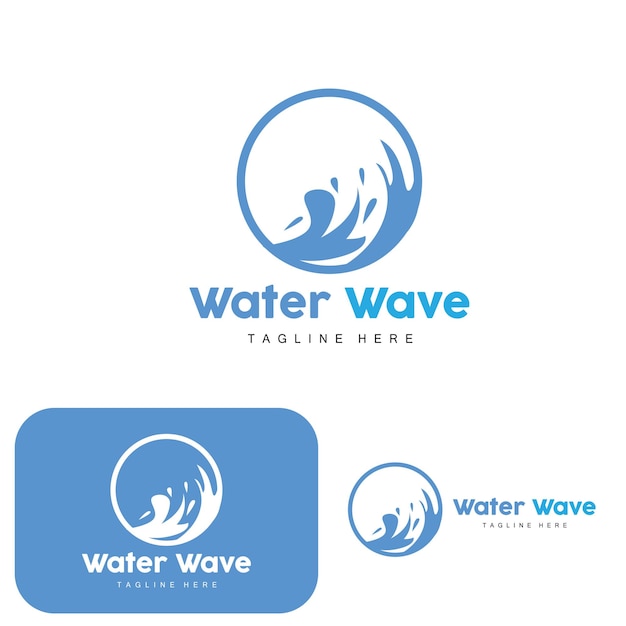 Water Wave Logo Deep Sea Vector Maritime Background Template Design