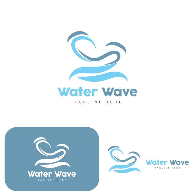 Water Wave Logo Deep Sea Vector Maritime Background Template Design