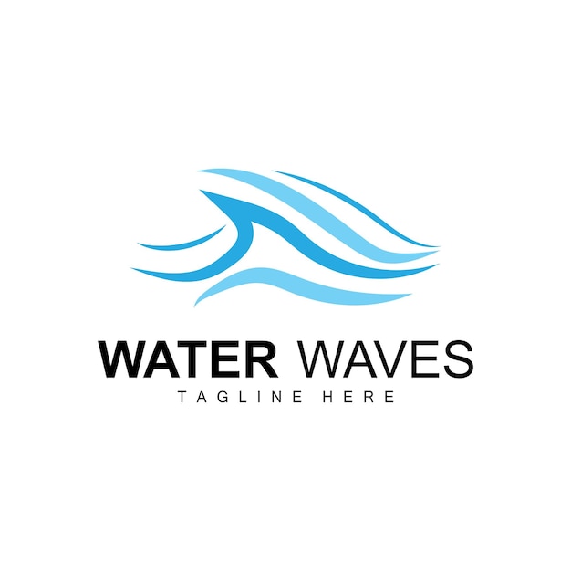 Логотип Волны Воды Глубокое Море Вектор Морской Фон Шаблон Дизайна
