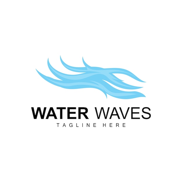 Water Wave Logo Deep Sea Vector Maritime Background Template Design