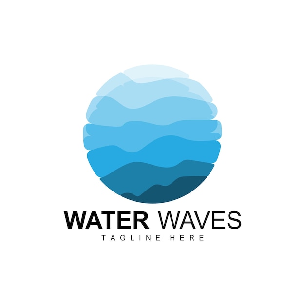 Vector water wave logo deep sea vector maritime background template design