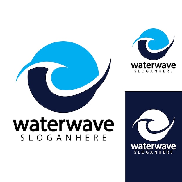 Water wave logo design template