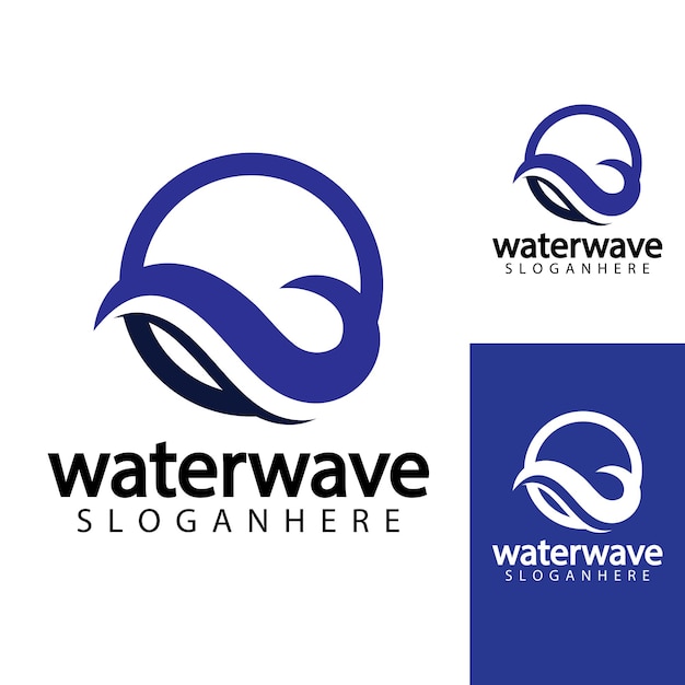 Water wave logo design template