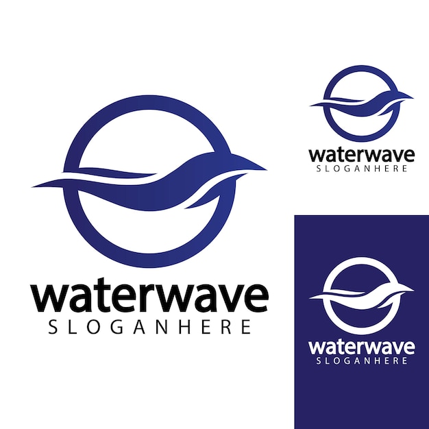 Water wave logo design template