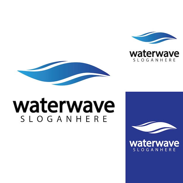 Water wave logo design template