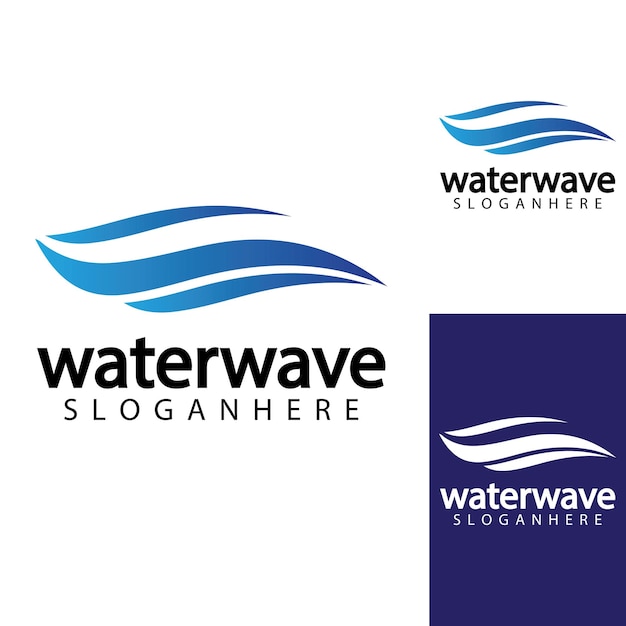 Water wave logo design template