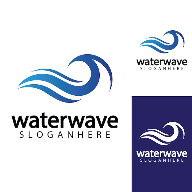 Water wave logo design template