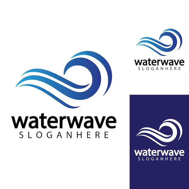 Water wave logo design template