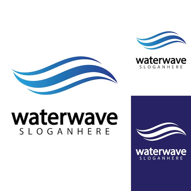 Water wave logo design template